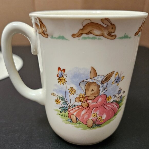 Vtg Royal Doulton Bunnykins 3 pc. English Fine Bone China – Plate, Bowl, Cup - Picture 7 of 16